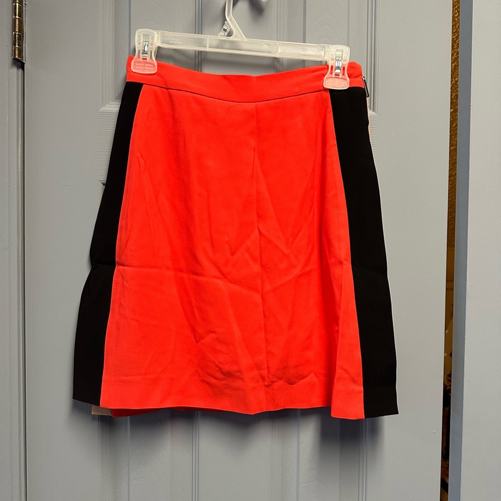 Vibrant Coral and Black Mini Skirt